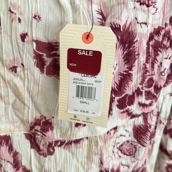 🌸NWT🌸 Billabong Sunny Days Women’s High Low 3/4 Sleeve Dress Size Small - Picture 5 of 6